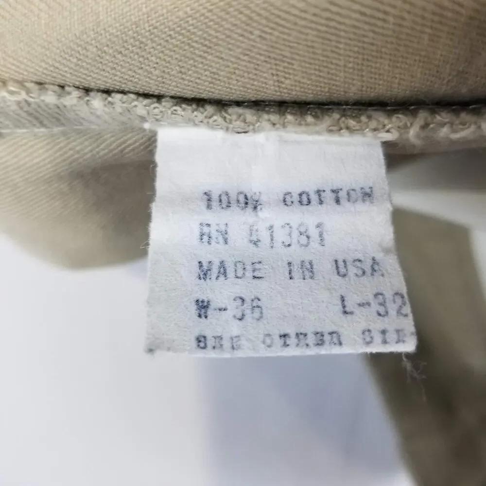 Polo Ralph Lauren Khaki Pants Mens 36x28 Beige Cotton Flat Front USA Chino